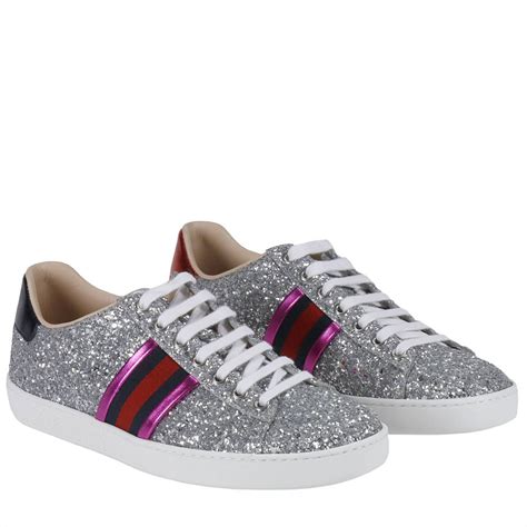 silver gucci sneakers|gucci jeweled striped sneakers.